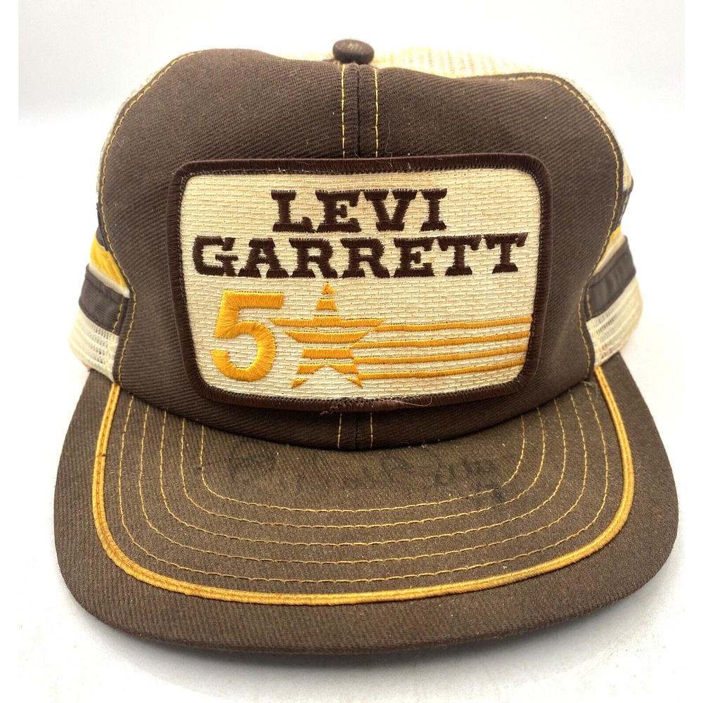 VTG Levi Garrett Snapback Hat Signed Richard Petty Trucker Patch NASCAR Racing
